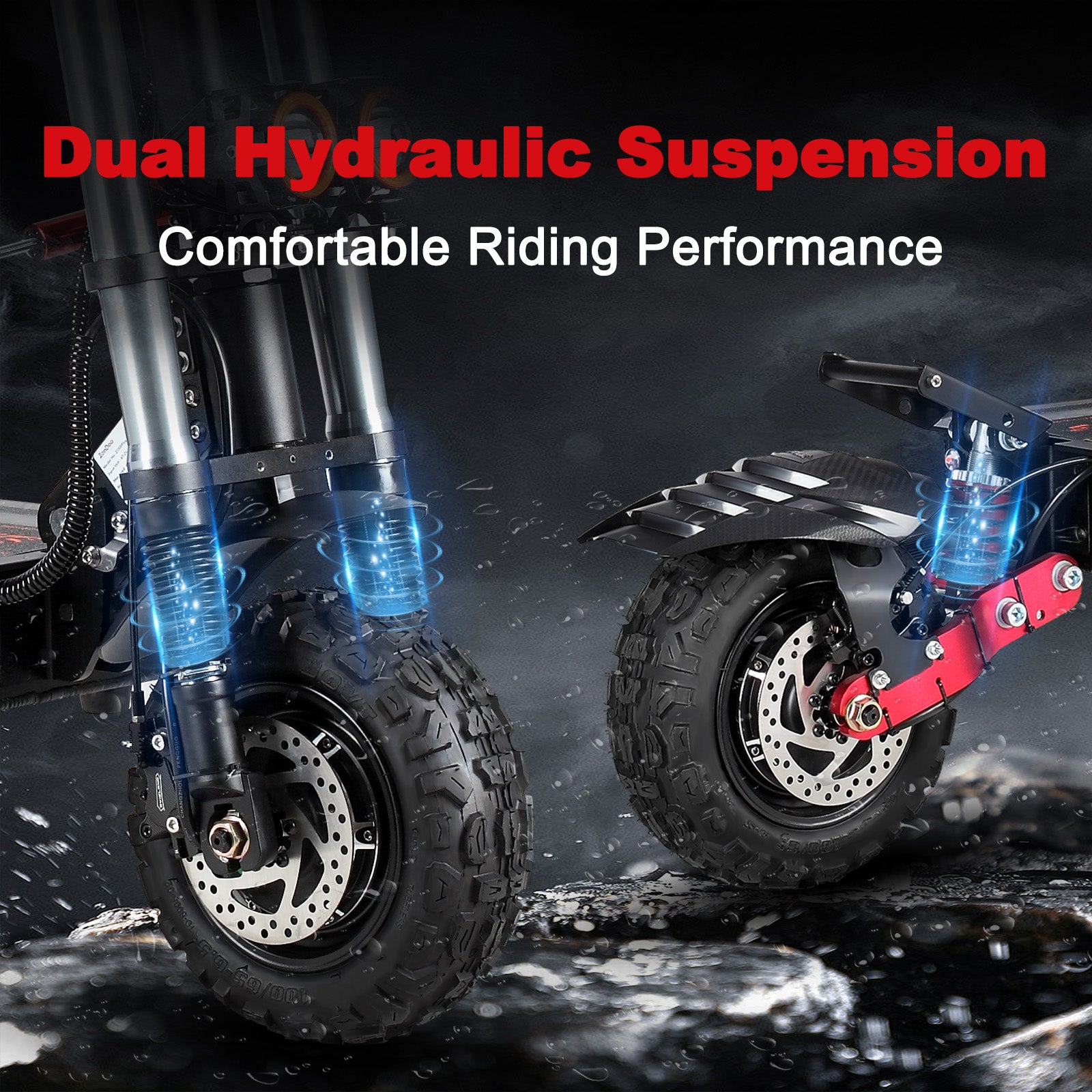 ZonDoo ZO03 Plus with Big Screen & Damper 56MPH Fast 6000W Dual Motors 60 Miles Scooter with seat