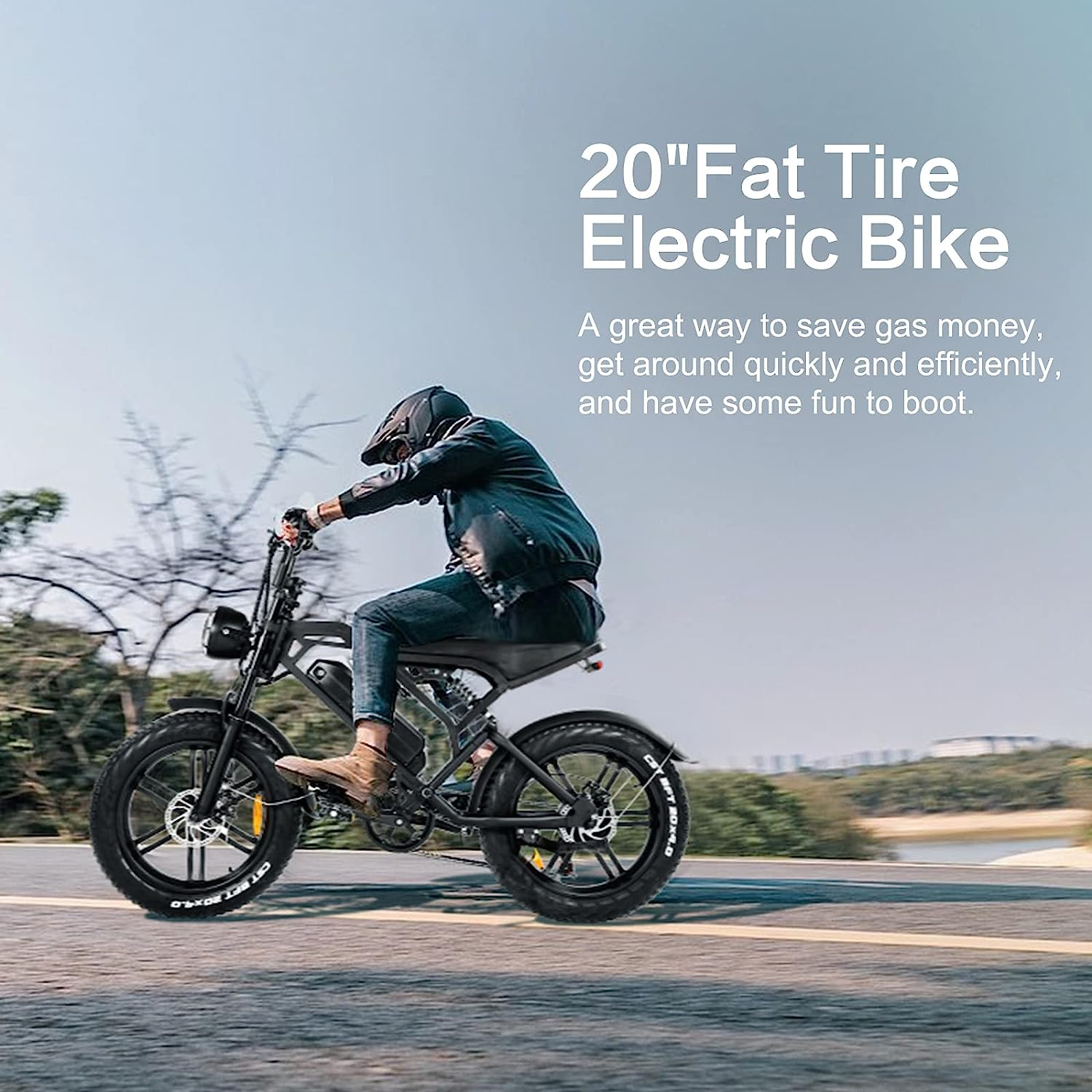 ZonDoo 750W Electric Bicycle 27MPH 48V15Ah Battery with 20'' Fat Tyres