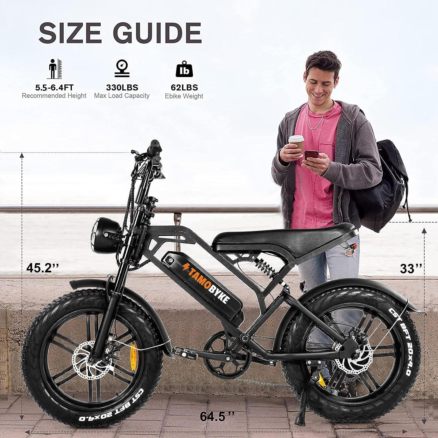 ZonDoo ZDBK02 E-bike 750W Electric Bicycle 27MPH 48V15Ah Battery with 20'' Fat Tyres