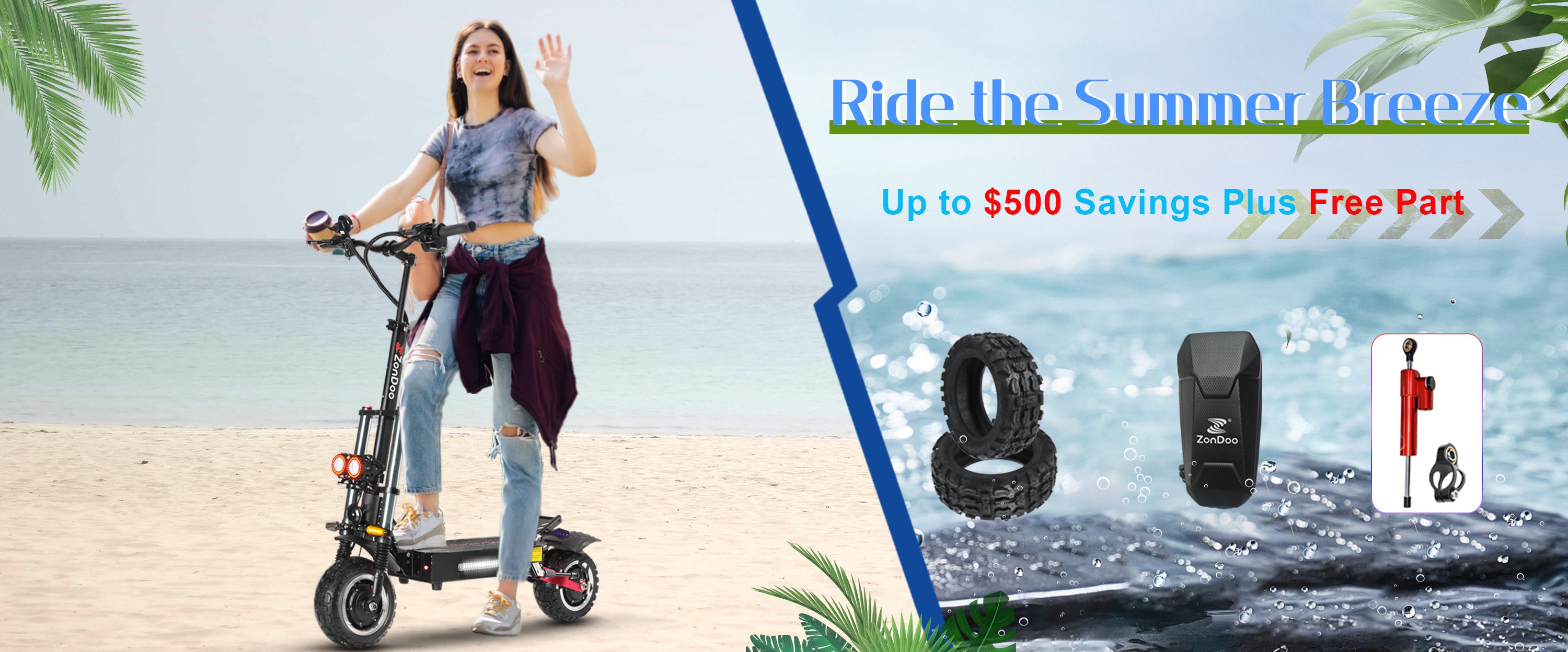 ZonDoo 11 Inch Electric Scooter Tires - Tubeless Off-Road & City Road Tires For E-Scooter Upgrades