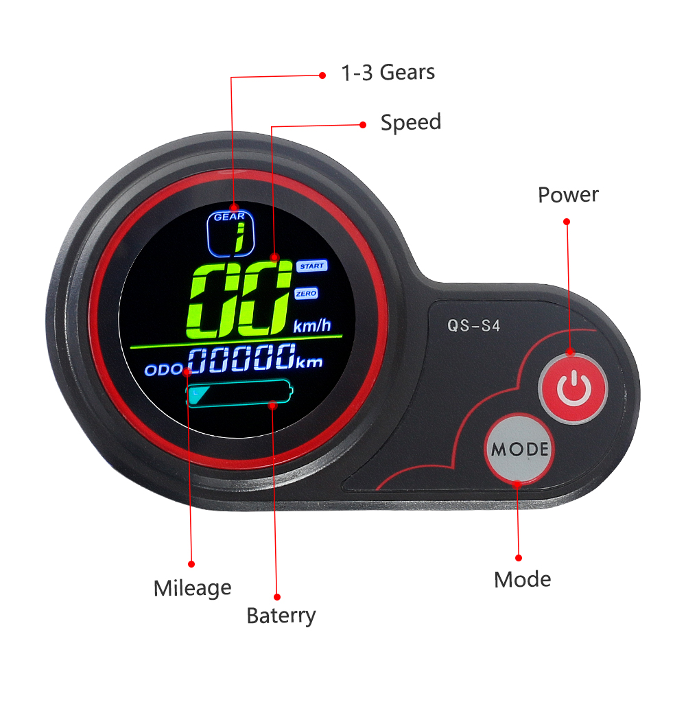 Electric Scooter Display -YunLi QS-S4 LCD 6PIN Display for ZonDoo RoadHitter E-Scooters