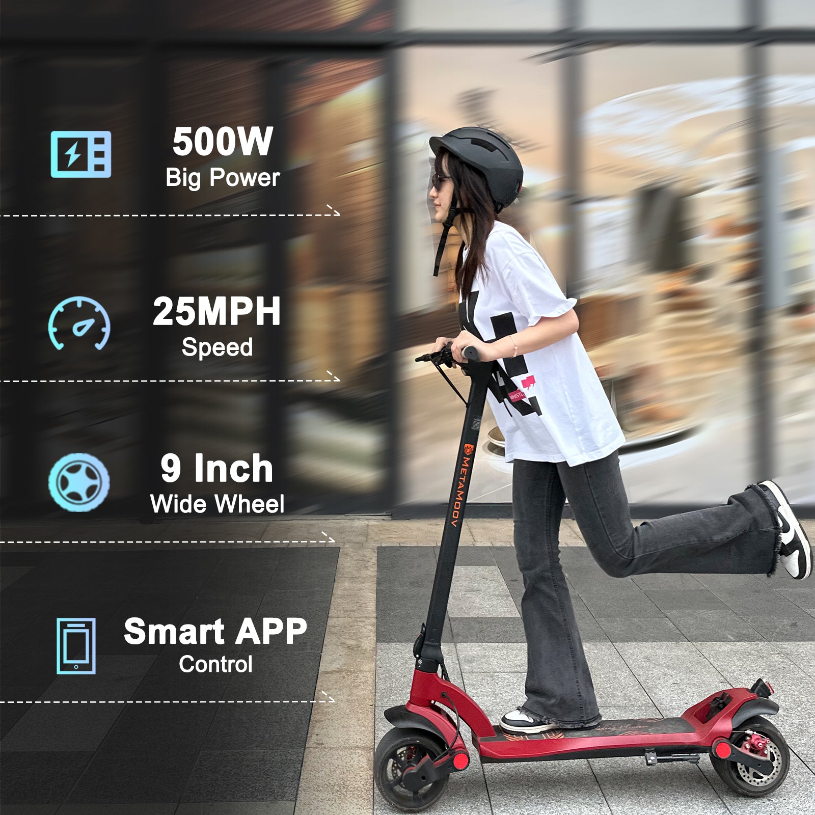 ZonDoo ZU08 Wide Wheel Electric Scooter 25MPH For Commuting