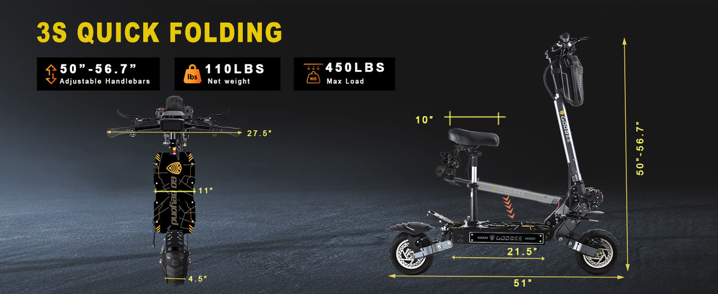 ZonDoo ZO01 PRO Scooter électrique 3000W Dual Drive 60V 38AH