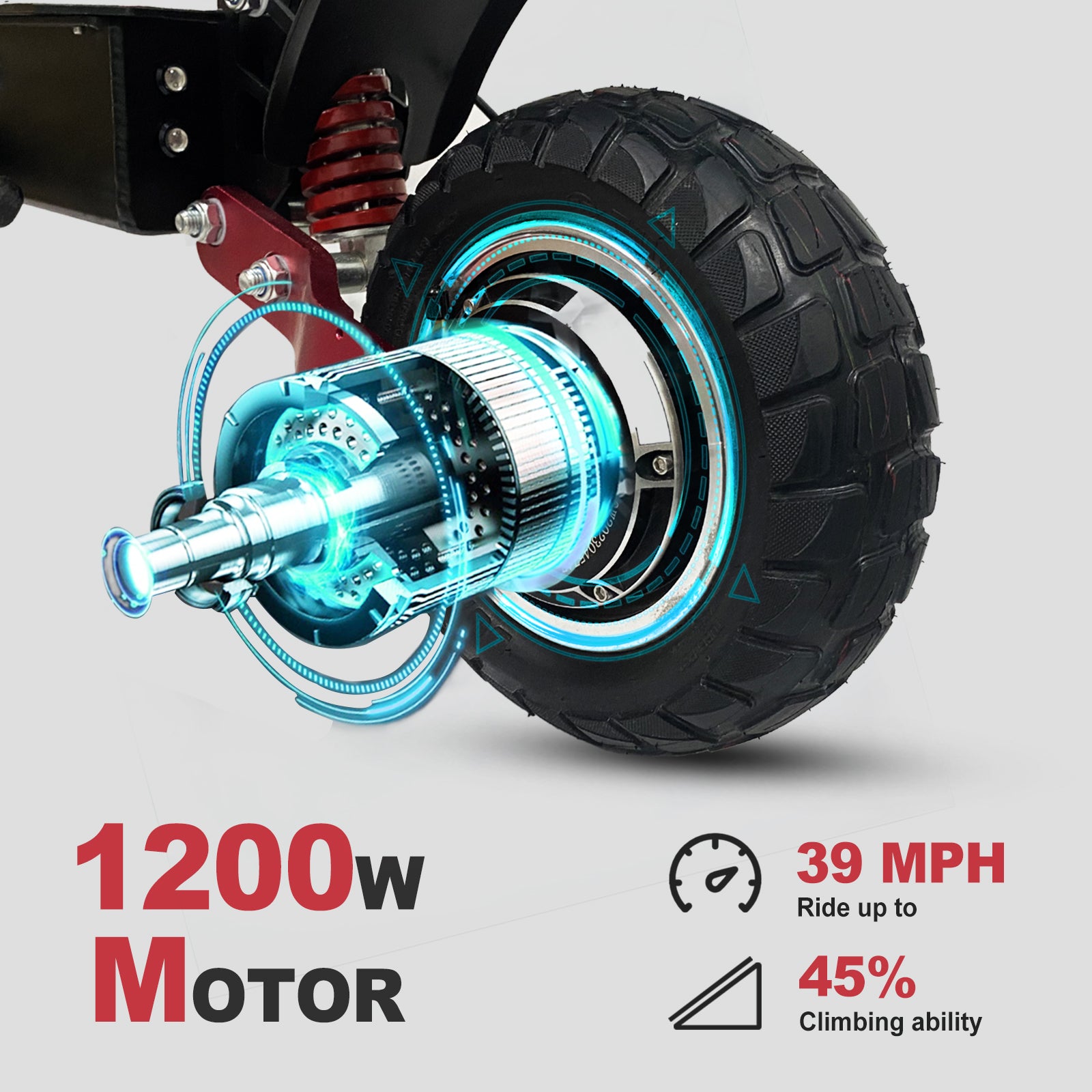 ZonDoo ZO01S Electric Scooter Adults 39MPH with 52V 1200W Motors